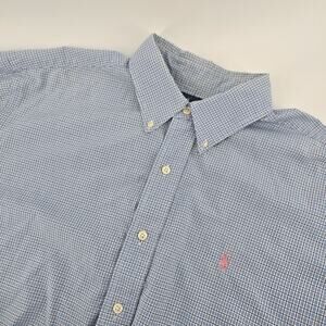 Ralph Lauren Men's Classic Fit Short Sleeve Gingham Button Down Shirt Size L